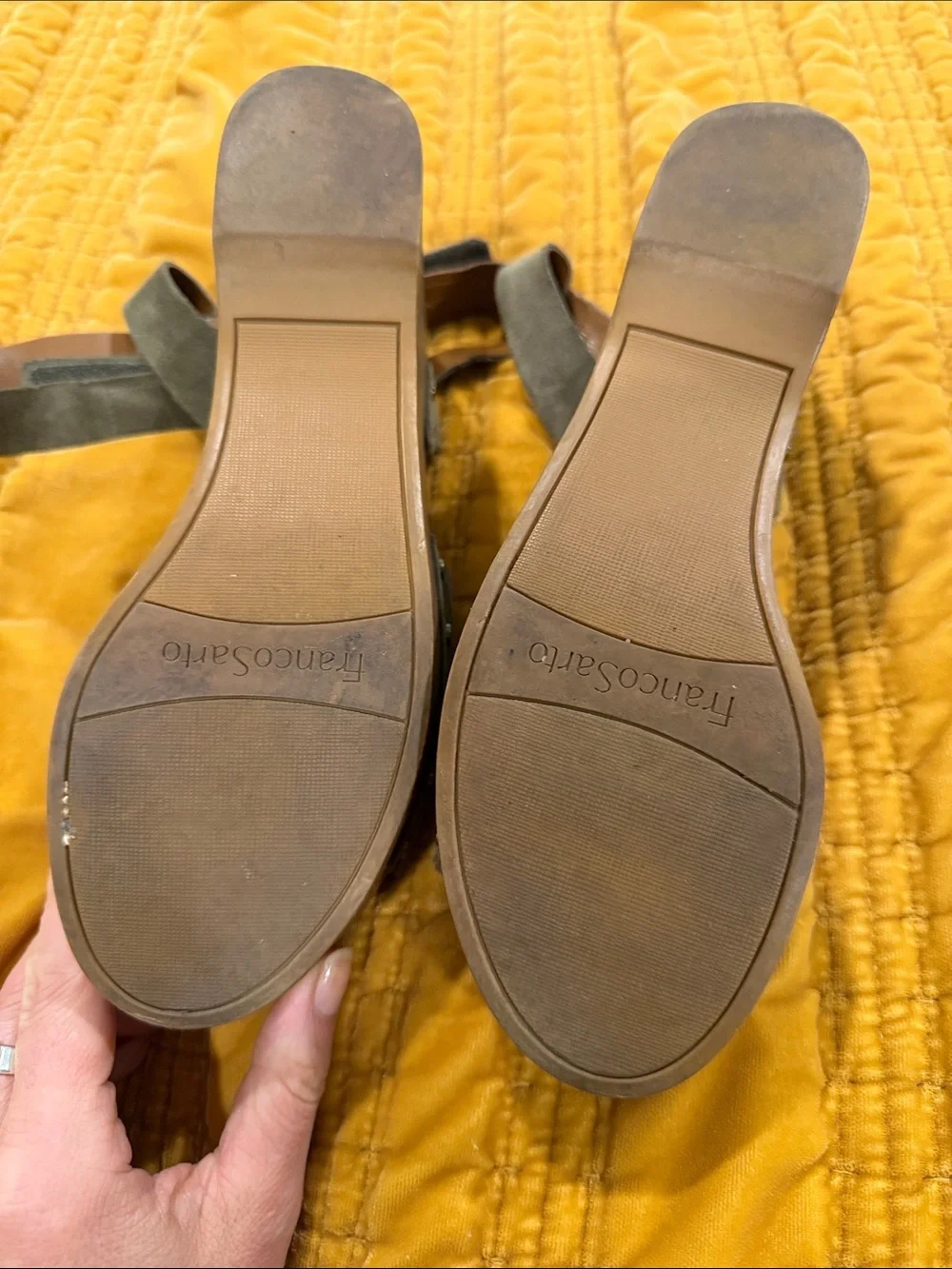 Franco Sarto Juliette Olive Suede Platform Sandal